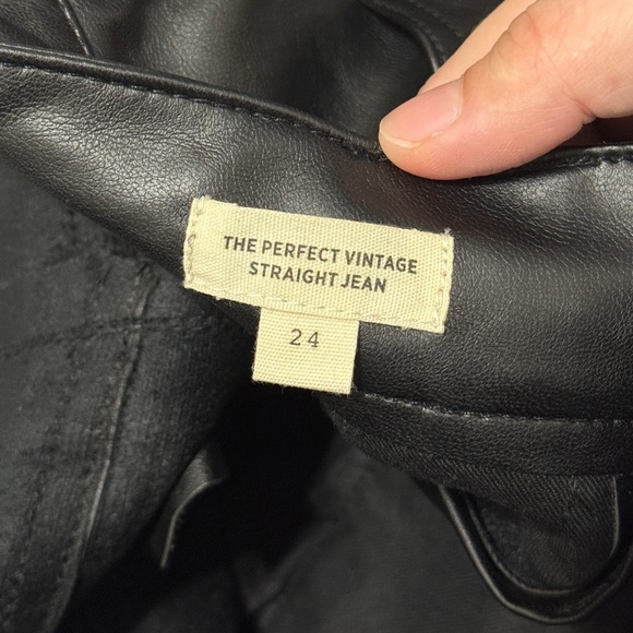 Madewell The Perfect Vintage Straight Jean Size 24 Black Faux Leather NWOT - Picture 5 of 9